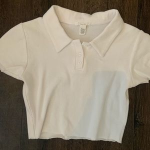 full tilt collar crop top, size s, color white